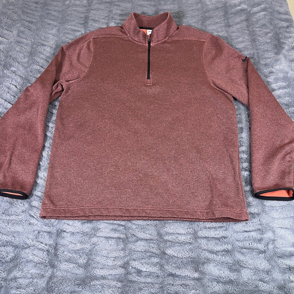 Nike Therma-FIT Mens Large Quarter Zip Pullover Canyon Rust Heather DN1947-814